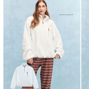 NEW Parke quarter zip fleece pullover arctic blue